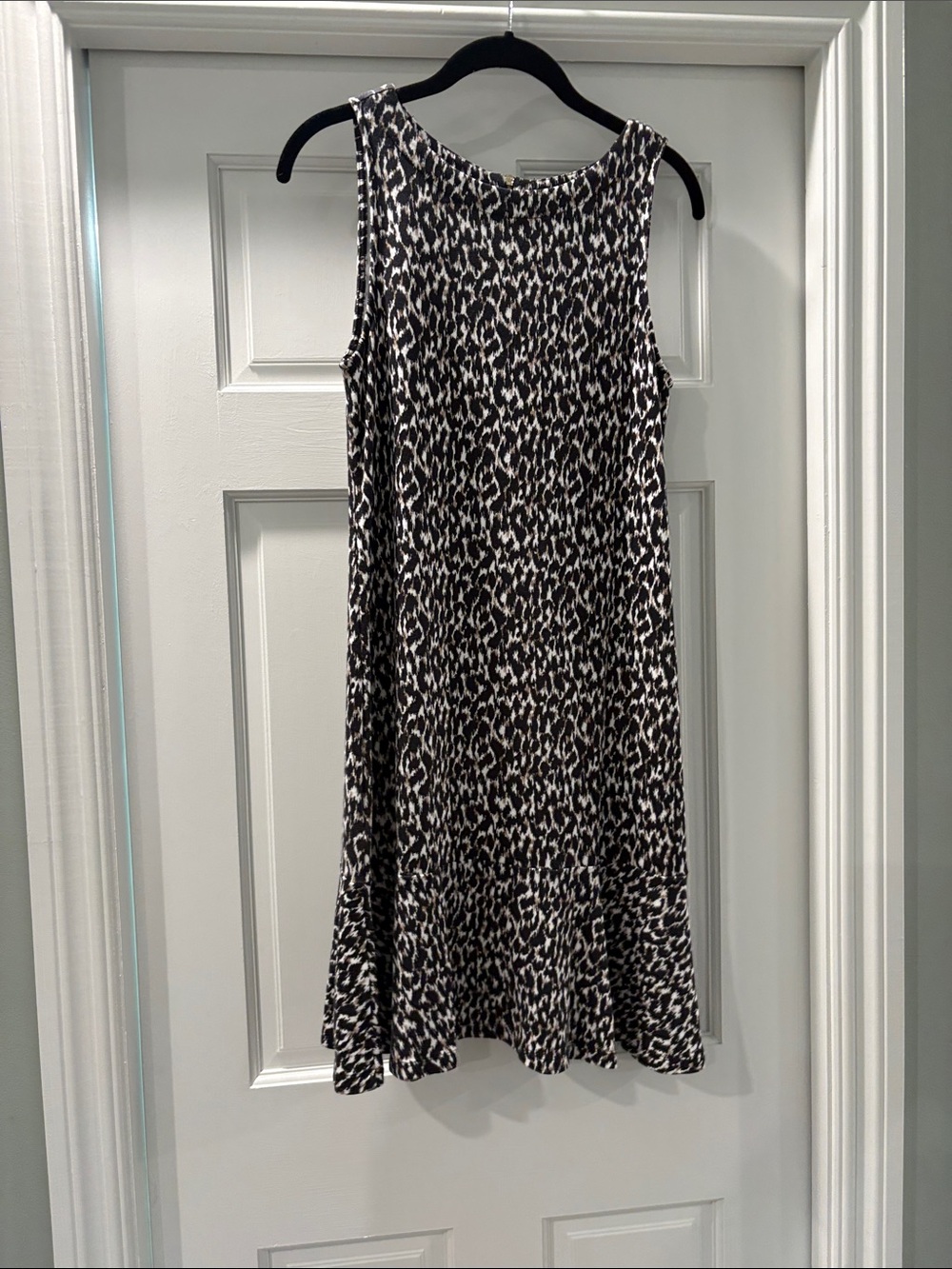 Tommy Bahama Black and White Leopard-Print Midi Dress